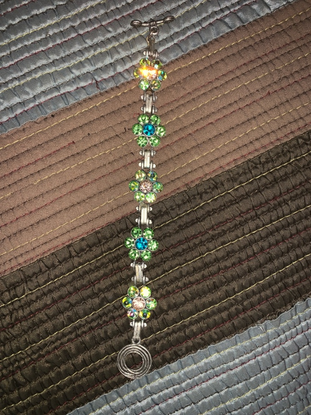 Green and Blue Crystal Flower Bracelet - Women Jewelry